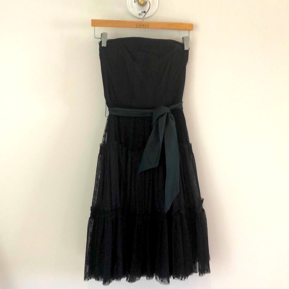 Anthropologie Lace Black strapless Dress